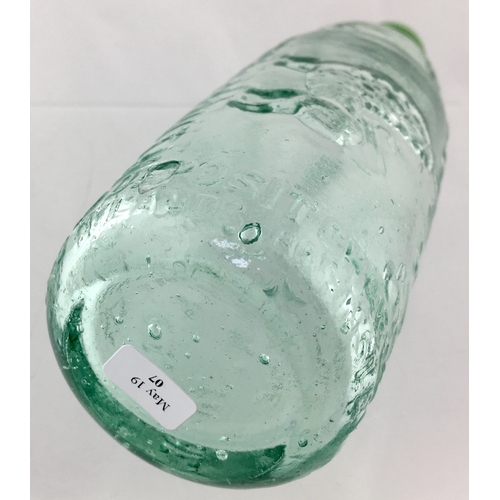 188 - PORTSMOUTH RELIANCE
PATENT CODD BOTTLE. 9.5ins tall.
Aqua glass, green lip, 2 neck
retaining lugs ei... 