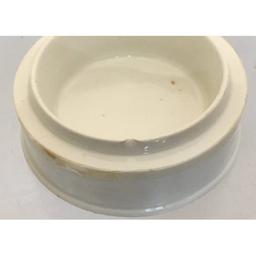 40 - CHESHIRE KRANOL HAIR FOOD POT
LID & BASE. (APL, p692, 2) 4ins diam. Strong
black transfer for THE GR... 