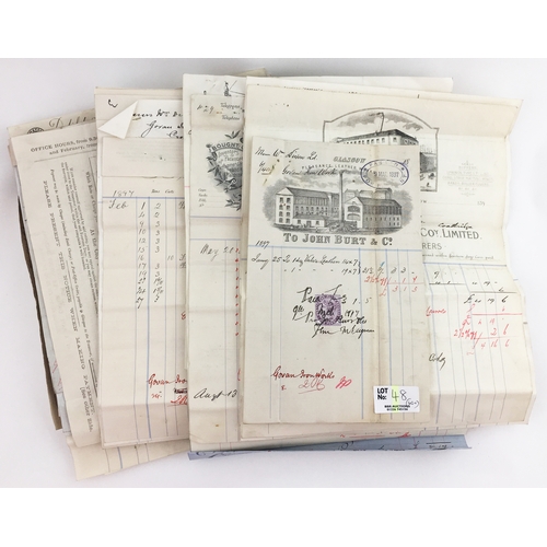 48 - SCOTTISH EPHEMERA. Collection of receipts/ invoices c1895-1905 inc pictorial examples for iron & ste... 