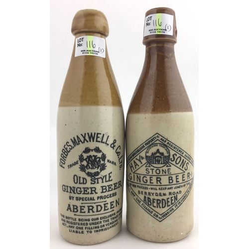 116 - ABERDEEN GINGER BEER DUO. Tallest 9ins. T.t., ch, strong black transfer, HAY & SONS/ STONE/ GINGER B... 