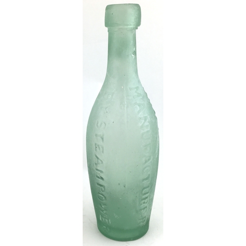 332 - ROCHDALE SKITTLE. 8.5ins, cloudy aqua, embossed SAMUEL CASSON/ MINERAL WATER/ MANUFACTURER/ BY STEAM... 