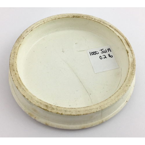 500 - LONDON GROSSMITH & CO POT LID. (APL pg 307, 91a) 3.25ins diam. Multicoloured lid with a pictorial of... 