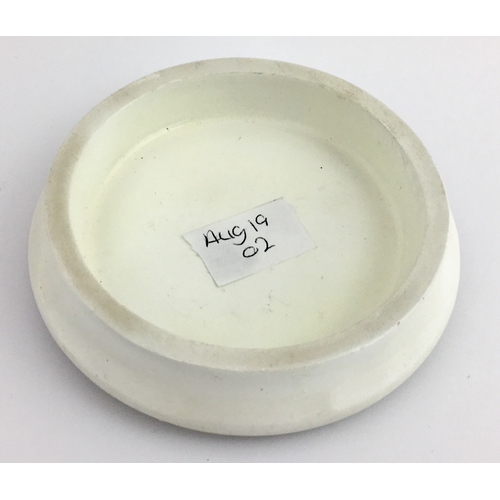 504 - LONDON CONNAUGHT TOOTH PASTE POT LID. (APL pg 362, 13) 3.25ins diam. Pale yellow & black transfer CO... 