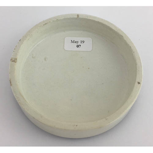 506 - GUILDFORD ARECA NUT CHERRY TOOTH PASTE POT LID. (APL pg 17a) 3ins diam. Black transfer ARECA NUT CHE... 