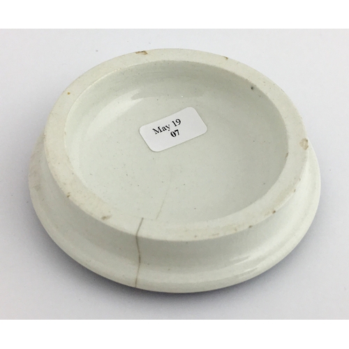 511 - LONDON ARECA NUT TOOTH PASTE POT LID. (APL pg 358, 8) 3ins diam. Black transfer ST. PAUL’S BRAND/ AR... 