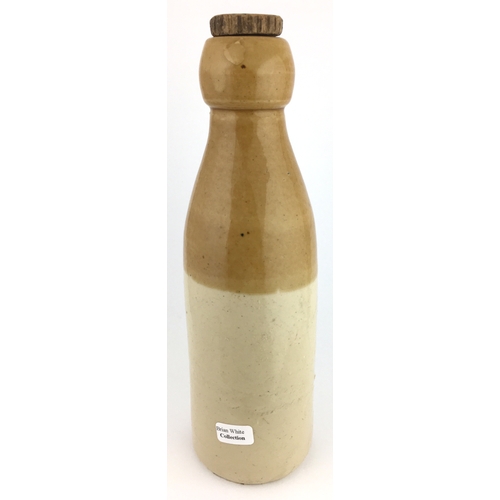 524 - LONGSIGHT GINGER BEER BOTTLE. 8ins tall to top of screw stopper. T.t, ch, blue transfer A EDGE/ GING... 