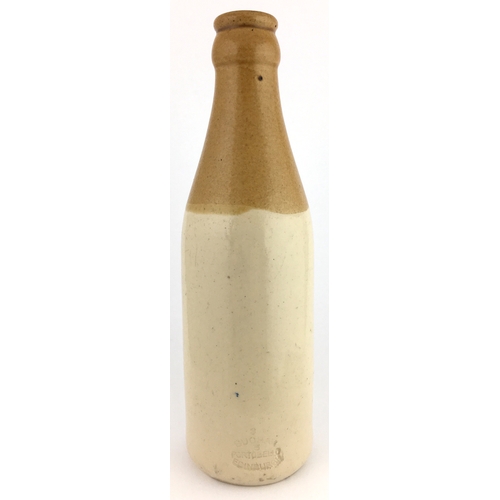 533 - MONTROSE GINGER BEER BOTTLE. 7.5ins tall. T.t, ch, c.c,  bright blue transfer ALEXANDER’S/ AWARDED P... 