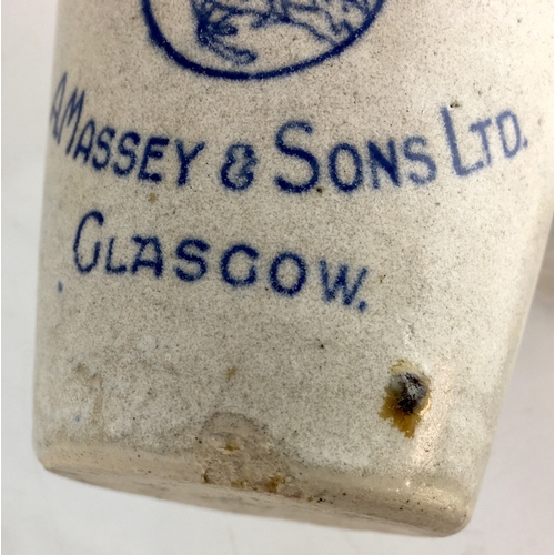 550 - GLASGOW ROWENA CREAM POT. 4.25ins tall. Strong blue top section & transfer. PRESERVED/ ROWENA CREAM/... 