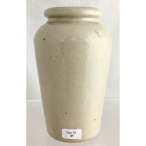 557 - THE NEWMARKET DAIRY CREAM POT. 4.75ins tall. Off white glaze, black transfer THE NEWMARKET DAIRY CO/... 