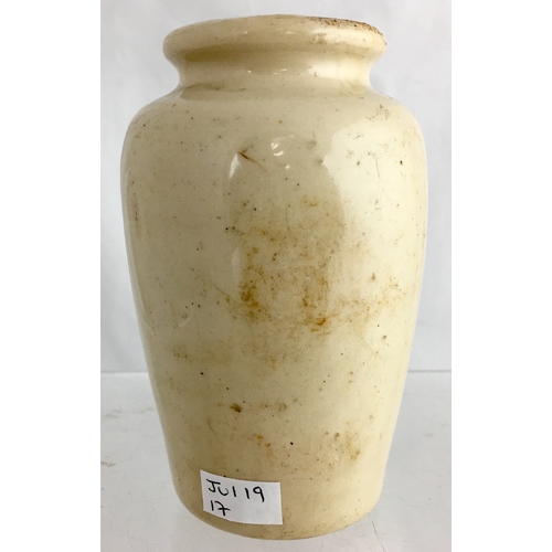 558 - CO ANTRIM CREAM POT. 4.5ins tall. Off white glaze, black transfer RATHKENNY CREAMERY/ GLENARRIFFE/ G... 