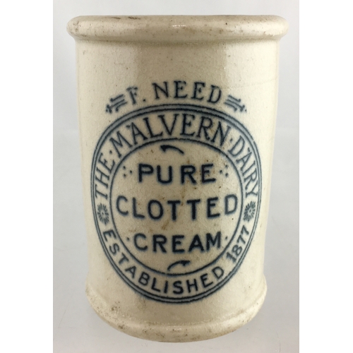 560 - MALVERN DAIRY CREAM POT. 3.5ins tall. Cylindrical shape, off white glaze, black transfer F. NEED/ TH... 