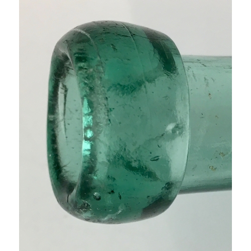 624 - PORTSMOUTH HAMILTON. 8ins long. Extremely deep aqua/ turquoise glass - an extraordinary colour. Embo... 