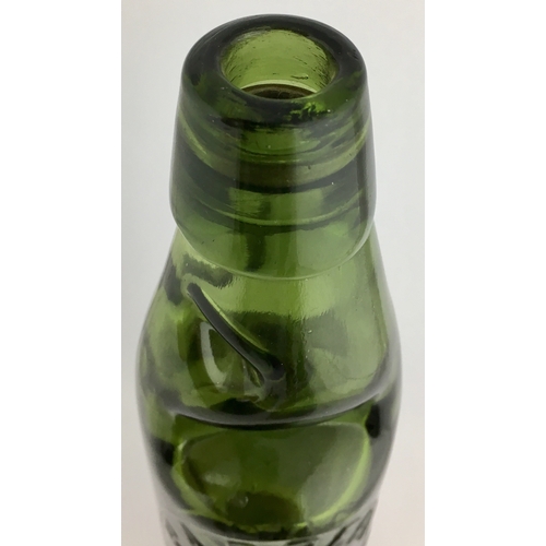 630 - WEST BROMWICH CODD BOTTLE. 9ins tall. Dark green glass, 10oz codd, two neck retaining lugs. Extremel... 