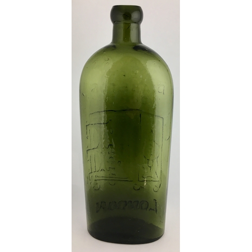 656 - WARNERS SAFE DIABETES CURE BOTTLE. 9.5ins tall. One pint, green glass, sloping shoulders, short neck... 