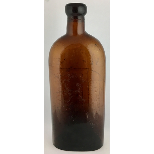 661 - WARNERS SAFE NERVINE BOTTLE. 9.5ins tall. One pint, dark amber glass, sloping shoulder, long neck, q... 