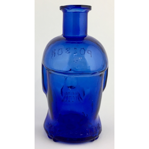 684 - ENGLISH MADE LARGE SIZE SKULL POISON BOTTLE. (DP pg 20 - correctly dubbed ‘deaths head’) 4.25ins tal... 