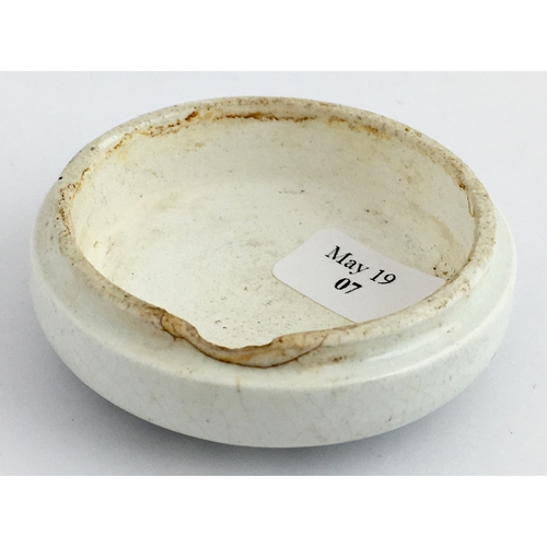 717 - GOSPORT PETROLEUM POMADE HAIR RESTORER BUTTON LID. (APL pg 171, 7) 2ins diam. Black transfer MASON’S... 