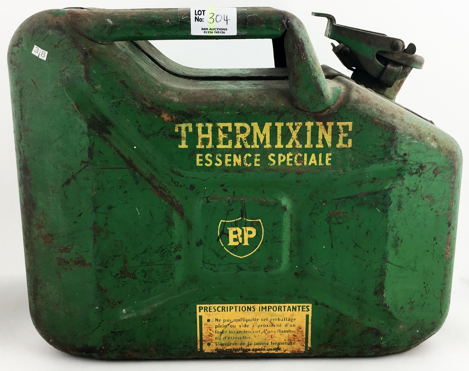 Ancien bidon Jerrican essence BP THERMIXINE 20 Litres ,huile gasoline  jerrrycan