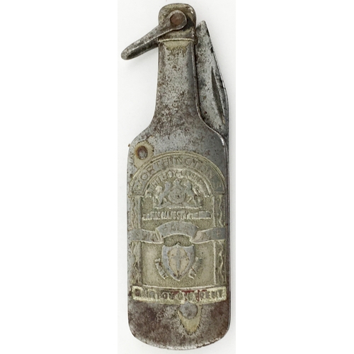 18 - WORTHINGTON’S BOTTLE SHAPED POCKET PENKNIFE. 2.25ins long. Metal penknife impressed differently each... 