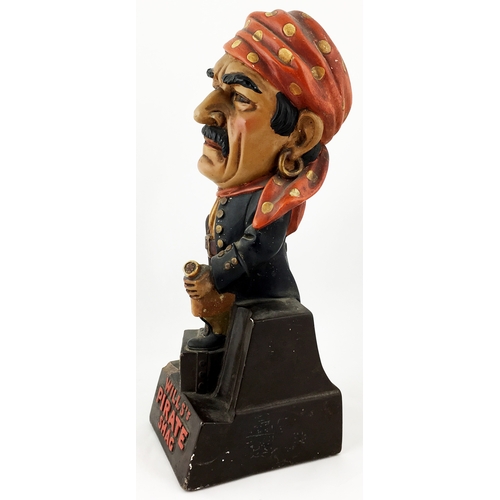 77 - WILL’S PIRATE SHAG BACK BAR FIGURE. 15ins tall. Plaster of Paris pirate figure, very well painted. S... 