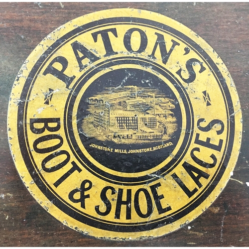 89 - PATON’S PROMOTIONAL BOOT & SHOE LACES ADVERTISING PIECE. 14 by 10.75 by 9ins. Wooden construction, 3... 