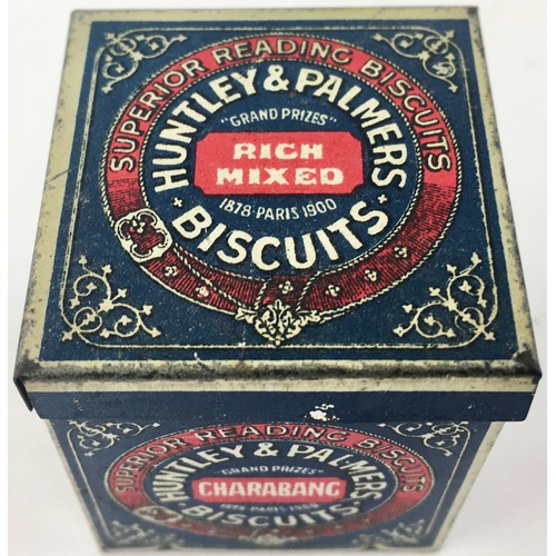 103 - HUNTLEY & PALMERS BISCUITS MINIATURE TIN. 1.6ins tall. Minor overall general wear. (8/10)