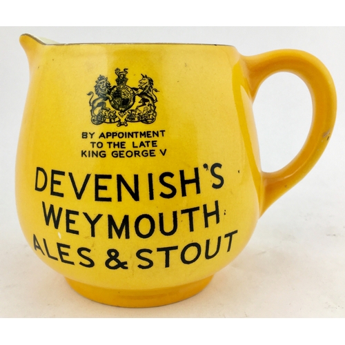 110 - DEVENISH’S WEYMOUTH ALES. 4.4ins tall. Strong black transfer both sides on a vivid yellow base. Bris... 