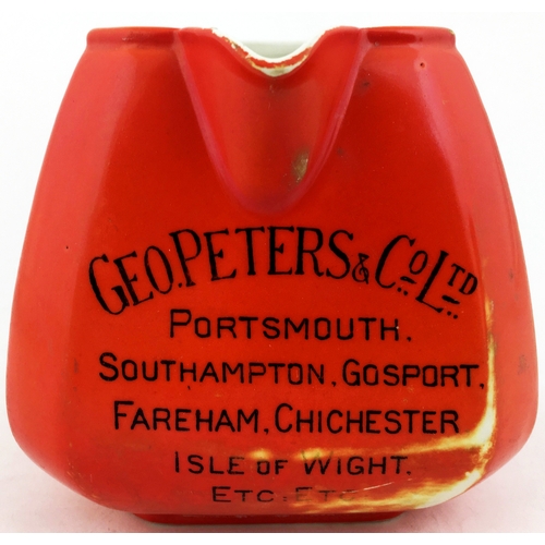 152 - SOUTH COAST CROWN SEAL WHISKY WATER JUG. 4ins tall. Geo Peters piece recording Portsmouth, Southampt... 