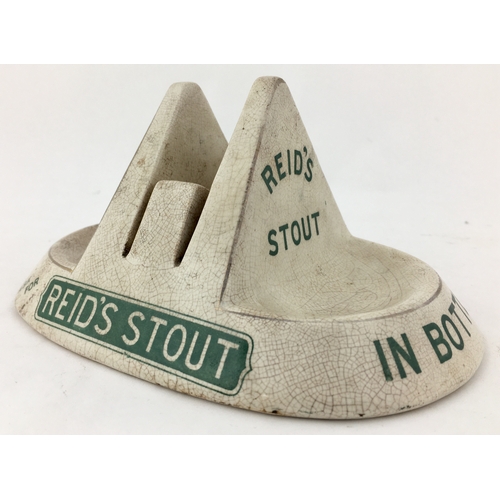 166 - REIDS STOUT MATCHBOX HOLDER & ASHTRAY. 6.5ins long oval. James Green Nephew base mark. Very rare ear... 