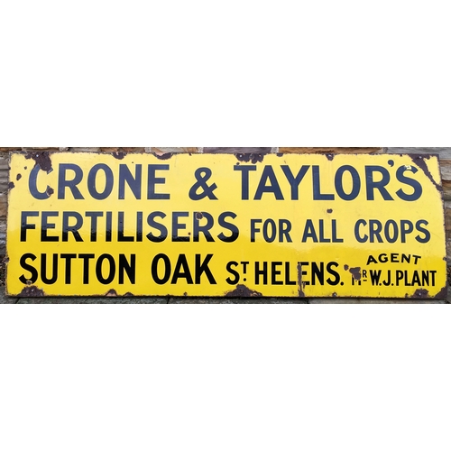 211 - ST HELENS FERTILISERS ENAMEL SIGN. 6ft by 2ft. Large enamel sign, rusting & chipping mainly to outer... 