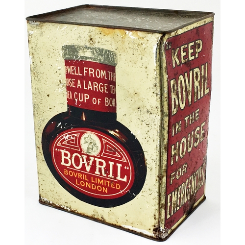 227 - BOVRIL SHOP COUNTER TIN DISPENSER. Similar to previous lot but smaller - 8ins tall, 6.25 by 4.2ins b... 