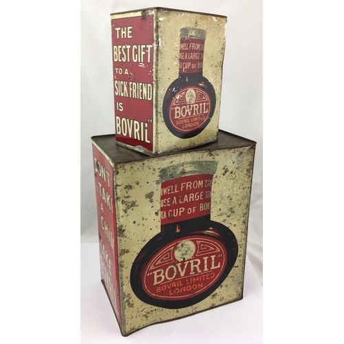 227 - BOVRIL SHOP COUNTER TIN DISPENSER. Similar to previous lot but smaller - 8ins tall, 6.25 by 4.2ins b... 