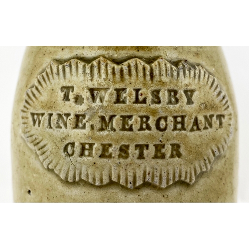 209 - CHESTER SLAB SEAL PORTER. 10.25ins tall. Slab seal impressed T. WELSBY/ WINE, MERCHANT. Inmanufactur... 