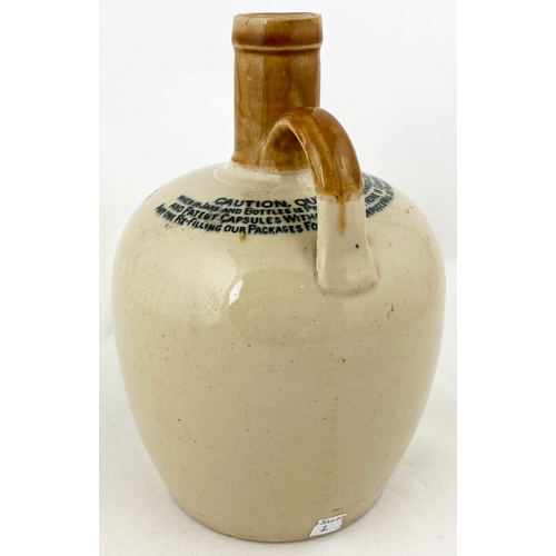 222 - CRUISKEEN LAWN WHISKY JUG. 7ins tall, handled, caution to rear, p.m. to base MITCHELLS/ BELFAST. Ano... 