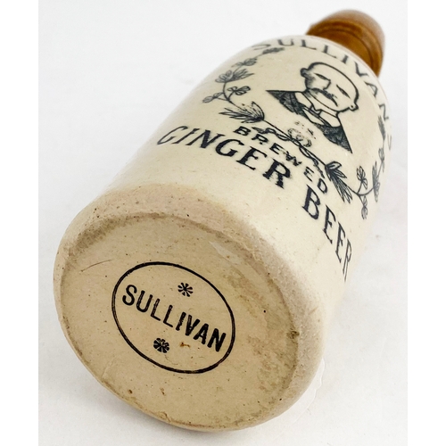 469 - SULLIVANS GINGER BEER. Ch., t.t. Moustachioed man pict in foliate surround, plus rear transfer too. ... 