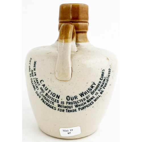 476 - MINIATURE CRUISKEEN LAWN WHISKY JUG. 4.75ins tall, t.t. rear handle. Crisp transfer to shoulder, fro... 