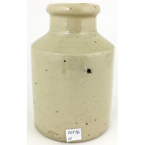 491 - McDOUGALL’S/ ARSENATE OF LEAD JAR. 6.25ins tall, off white straight sided cylinder with wide neck & ... 