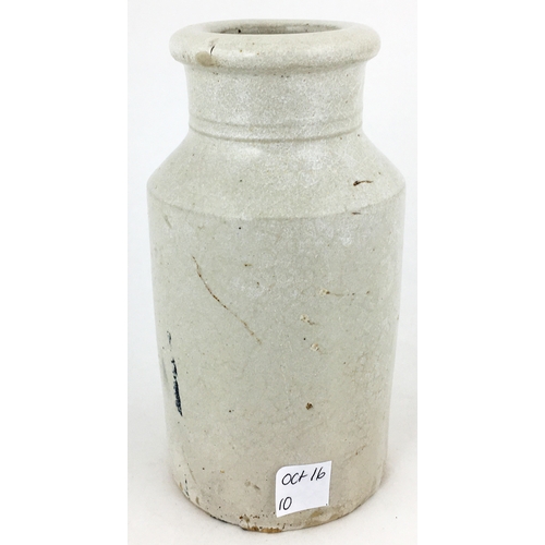 492 - McDOUGALL’S/ ARSENATE OF LEAD JAR. 6ins tall, off white straight sided cylinder as previous with wid... 