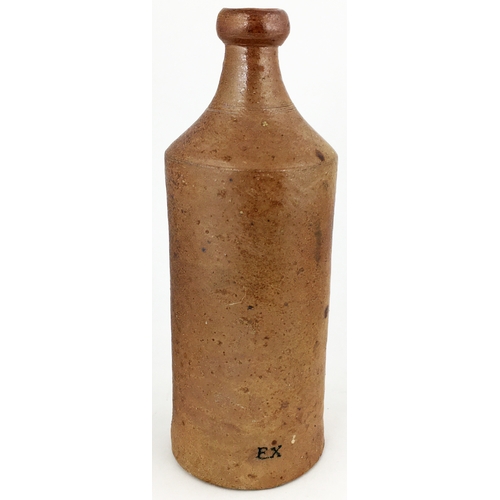 494 - EARLY EX MARK HAND THROWN BOTTLE. 9.5ins tall. Highly varied salt glaze finish, really crude, usual ... 