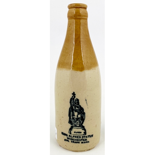 527 - WINCHESTER & SOUTHAMPTON GINGER BEER BOTTLE.   7.75ins tall. Ch, t.t. Plus pict. rear transfer. AYLW... 