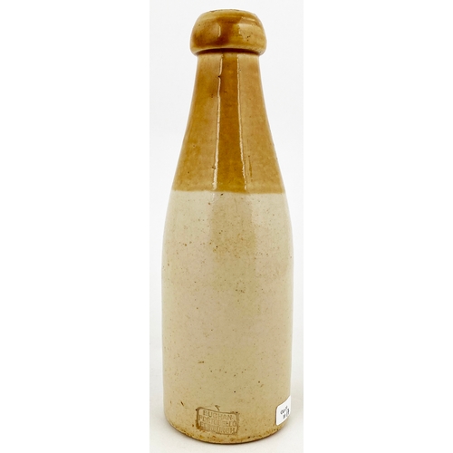 536 - NEWCASTLE GINGER BEER BOTTLE. 8ins tall. Ch, t.t. NECTARINE with turretted castle pict. t.m. Rear p.... 