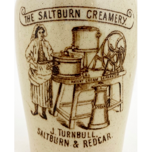 581 - SALTBURN & REDCAR CREAM POT.   5ins tall. THE SALTBURN CREAMERY/ J. TURNBULL. Base p.m. Small rear l... 