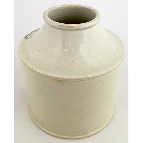 647 - LEEDS MUSTARD POT. 5ins tall. Off white. GENUINE ABBEY MUSTARD/ RICHARD GAY & CO/ KIRKSTALL, directi... 