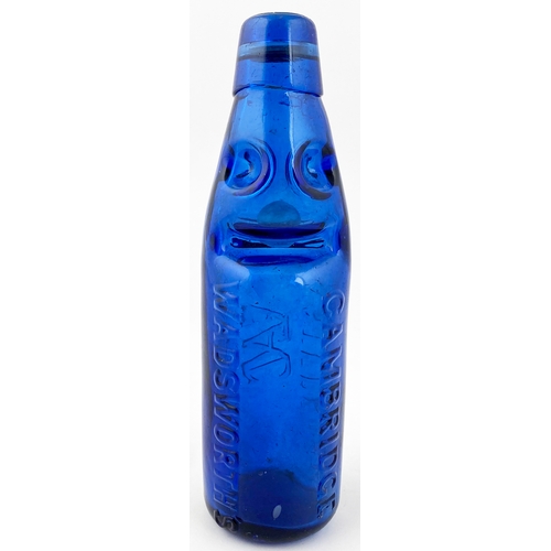 692 - WADSWORTH’S COBALT BLUE CODD BOTTLE. 
 7.8ins tall. 6oz standard codd in a vivid cobalt blue glass. ... 