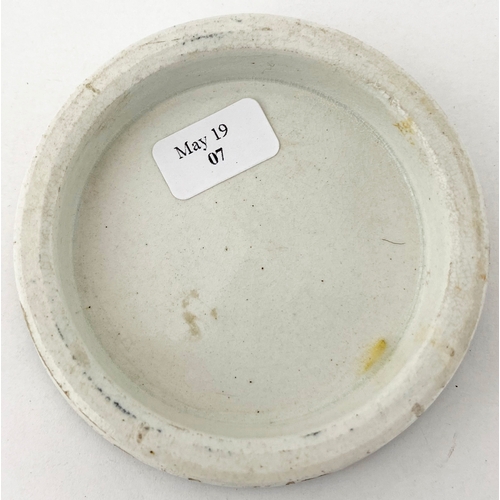 627 - MAY ROBERTS CHERRY TOOTH PASTE POT LID. 2.75ins diam. As previous but a smaller size, less crisp tra... 