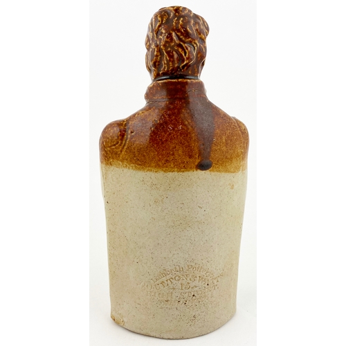 658 - WILLIAM IV REFORM FLASK.  (Reform Flasks p 48). 7.5ins tall, t.t, salt glaze. Impressed WILLIAM. I. ... 