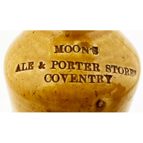 670 - COVENTRY PORTER BOTTLE. 10.25ins tall. T.t. impressed MOON’S/ ALE & PORTER STORES/ COVENTRY. Price B... 