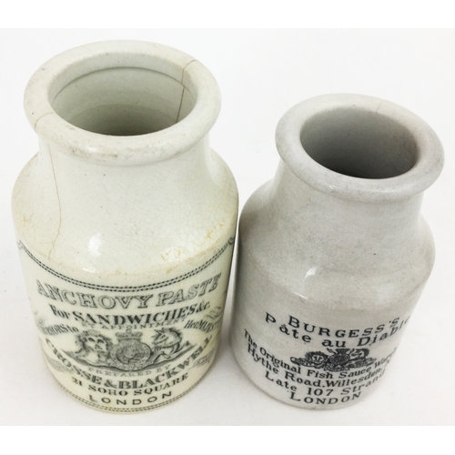 402 - PASTE POT DUO. 3.7ins tall. Crosse & Blackwell with large coat of arms (side hairline & base flake -... 