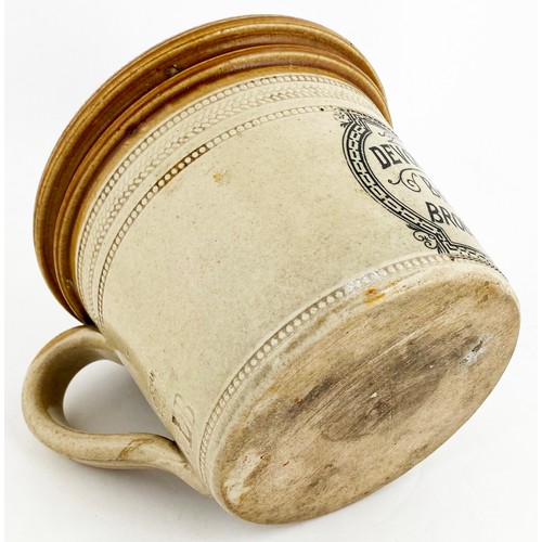 580 - BROUGHTY FERRY BUTTER CROCK.  5.1ins tall, t.t., rear handle. Large, highly ornate transfer for the ... 