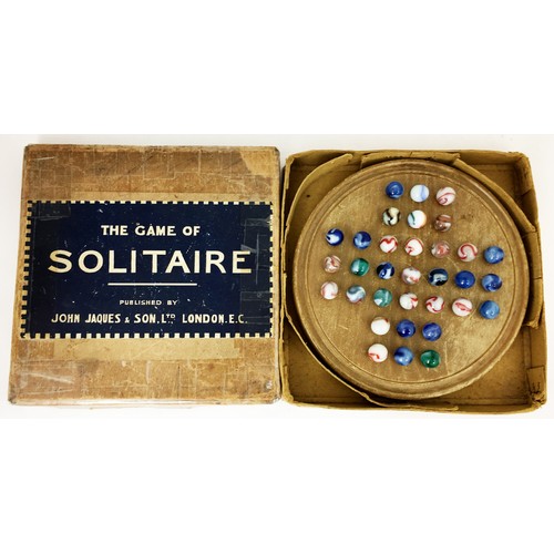 291 - SOLITAIRE GROUP. Largest 10.5ins, all wooden bases with assortment of marbles for each, some boxed. ... 